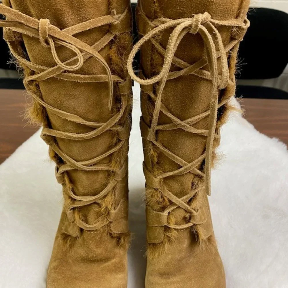 Steve Madden Alaskan Suede Wedge Boots, size 6.5‎ - Picture 3 of 10